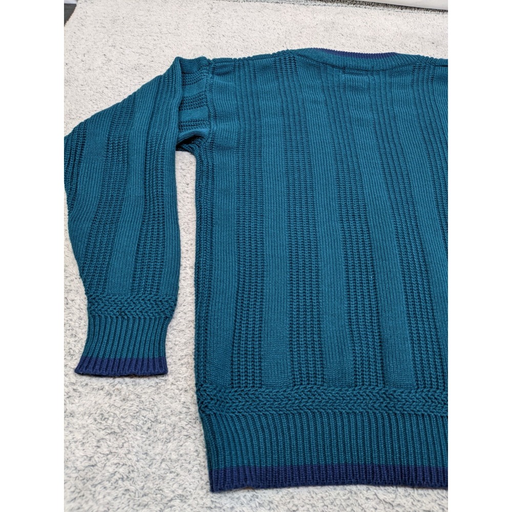 Towncraft Cardigan Sweater Knit Teal‎ Blue MT Tall 38–40 Grandpa Core Y2K Soft - Picture 10 of 12